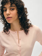 Organic Cotton Crewneck Cardigan - Desert Pink by White + Warren — alternate view