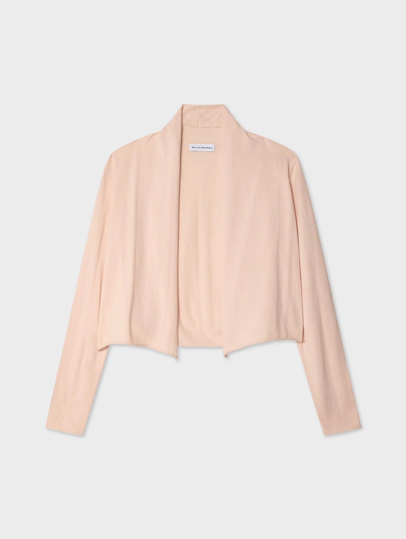 Organic Cotton Cropped Trapeze Cardigan - Desert Pink by White + Warren — view 5