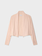 Organic Cotton Cropped Trapeze Cardigan - Desert Pink by White + Warren — view 5