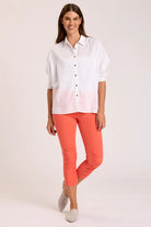 Jetter Crop Legging - Papaya by XCVI — view 4