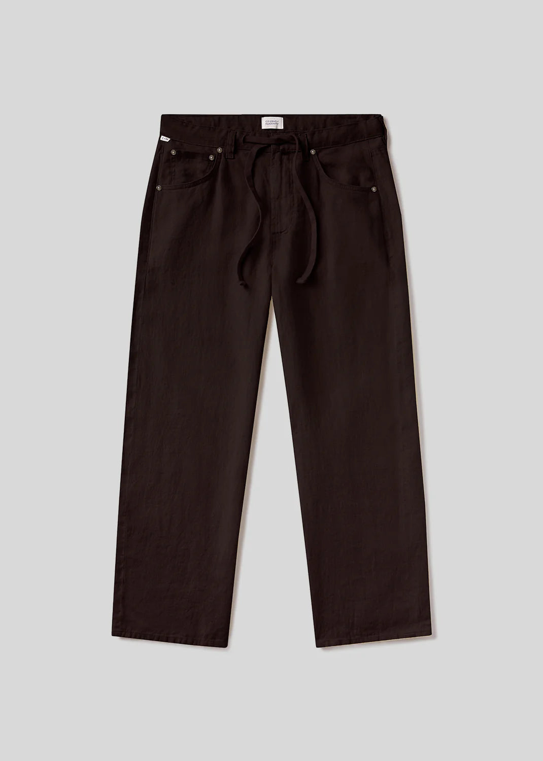 Brynn Drawstring Linen Trouser - Chocolate by Citizens of Humanity — view 6