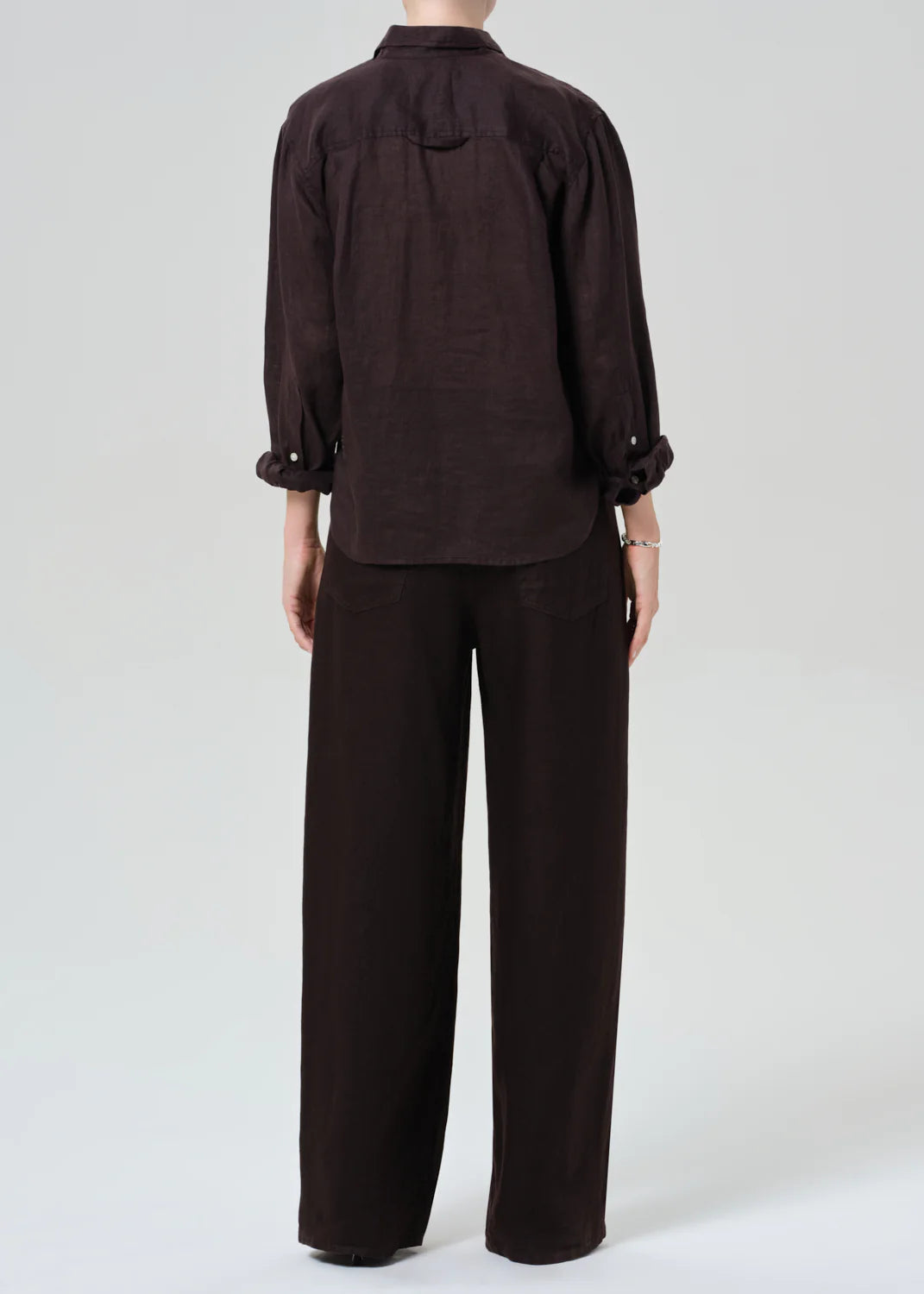Brynn Drawstring Linen Trouser - Chocolate by Citizens of Humanity — view 4
