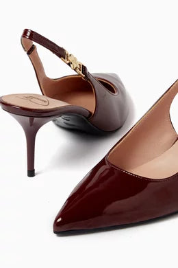 Love Chain-strap 70 Slingback Pump - Patent Burgundy by Love Moschino — alternate view
