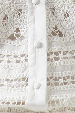 Rythmic Lace Top - Off White by PatBo — view 4
