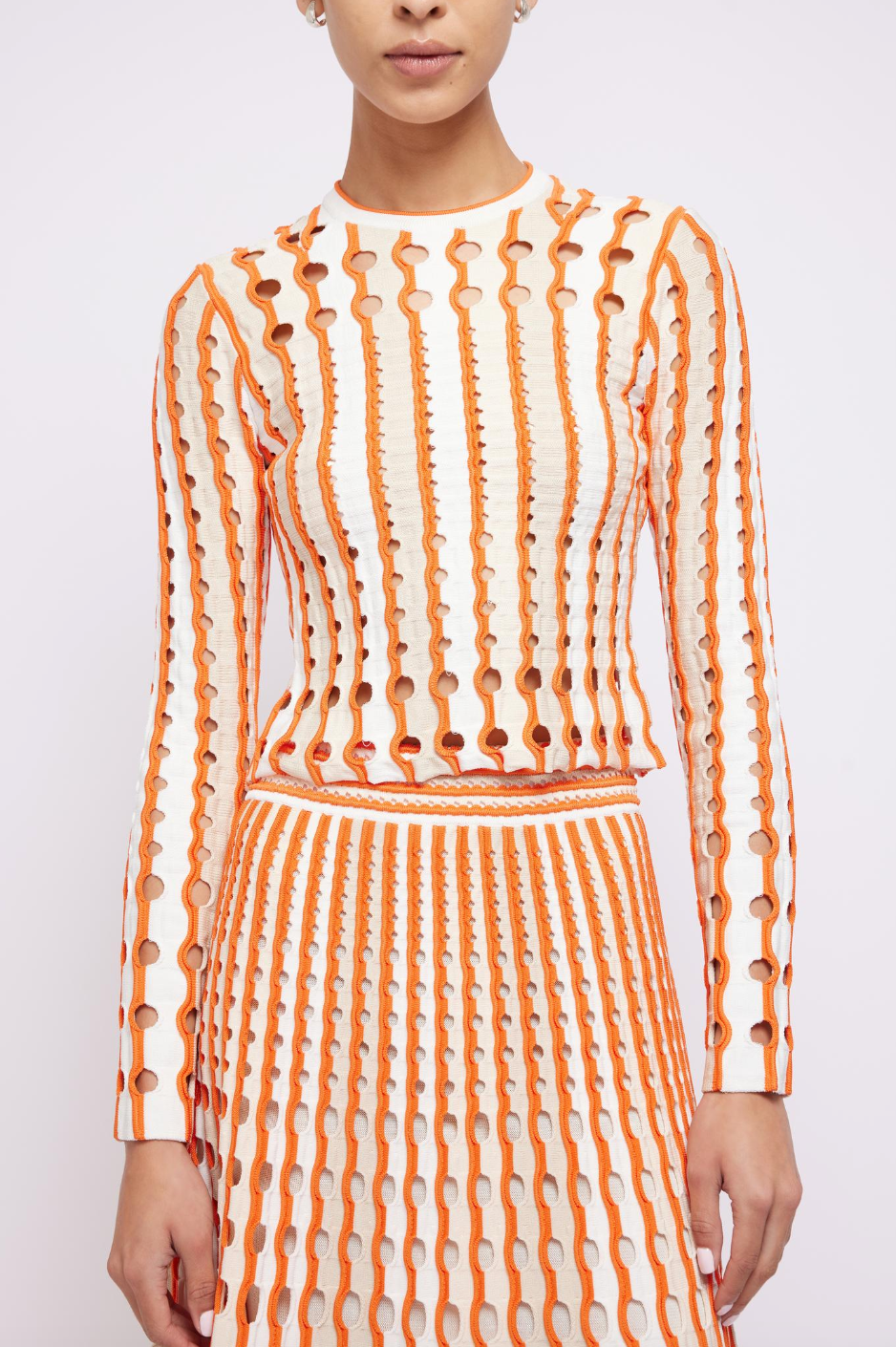 Tiana Long Sleeve Top - Flame Multi by Jonathan Simkhai — alternate view