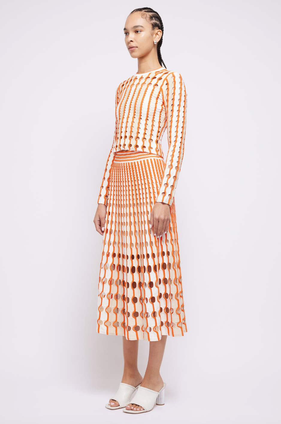 Tiana Long Sleeve Top - Flame Multi by Jonathan Simkhai — view 3