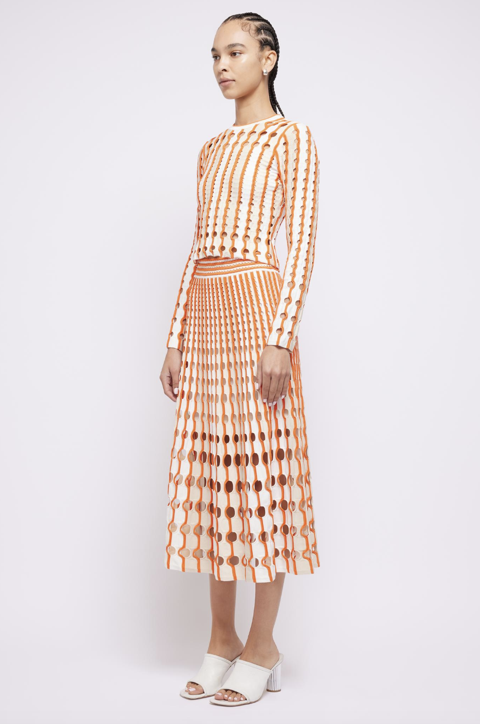 Tiana Long Sleeve Top - Flame Multi by Jonathan Simkhai — view 3