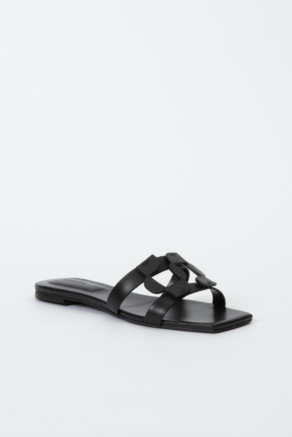 Monogram Flat Slide - Black by Jonathan Simkhai — alternate view