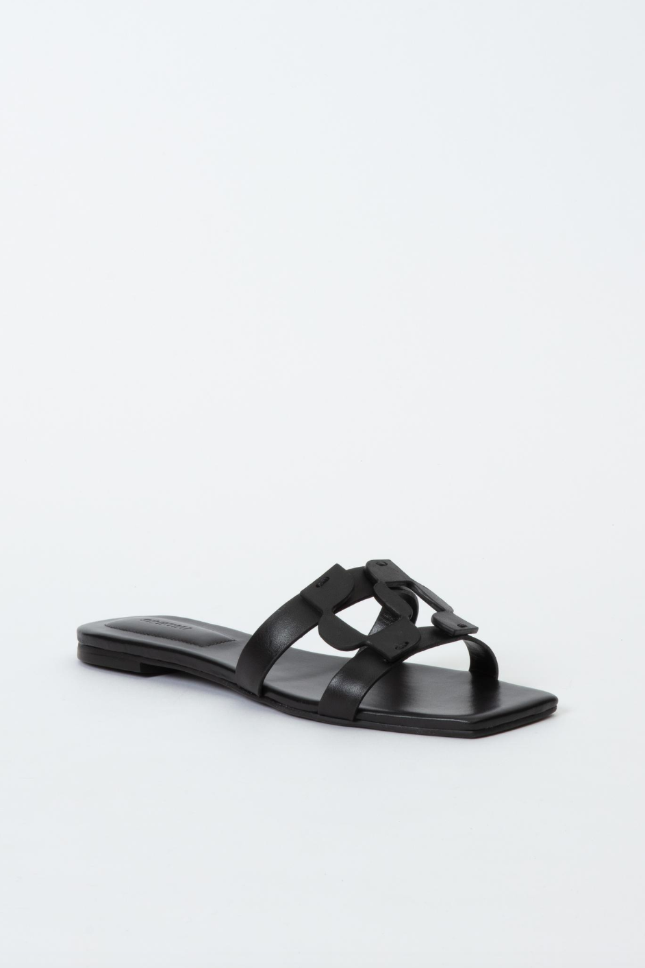 Monogram Flat Slide - Black by Jonathan Simkhai — alternate view