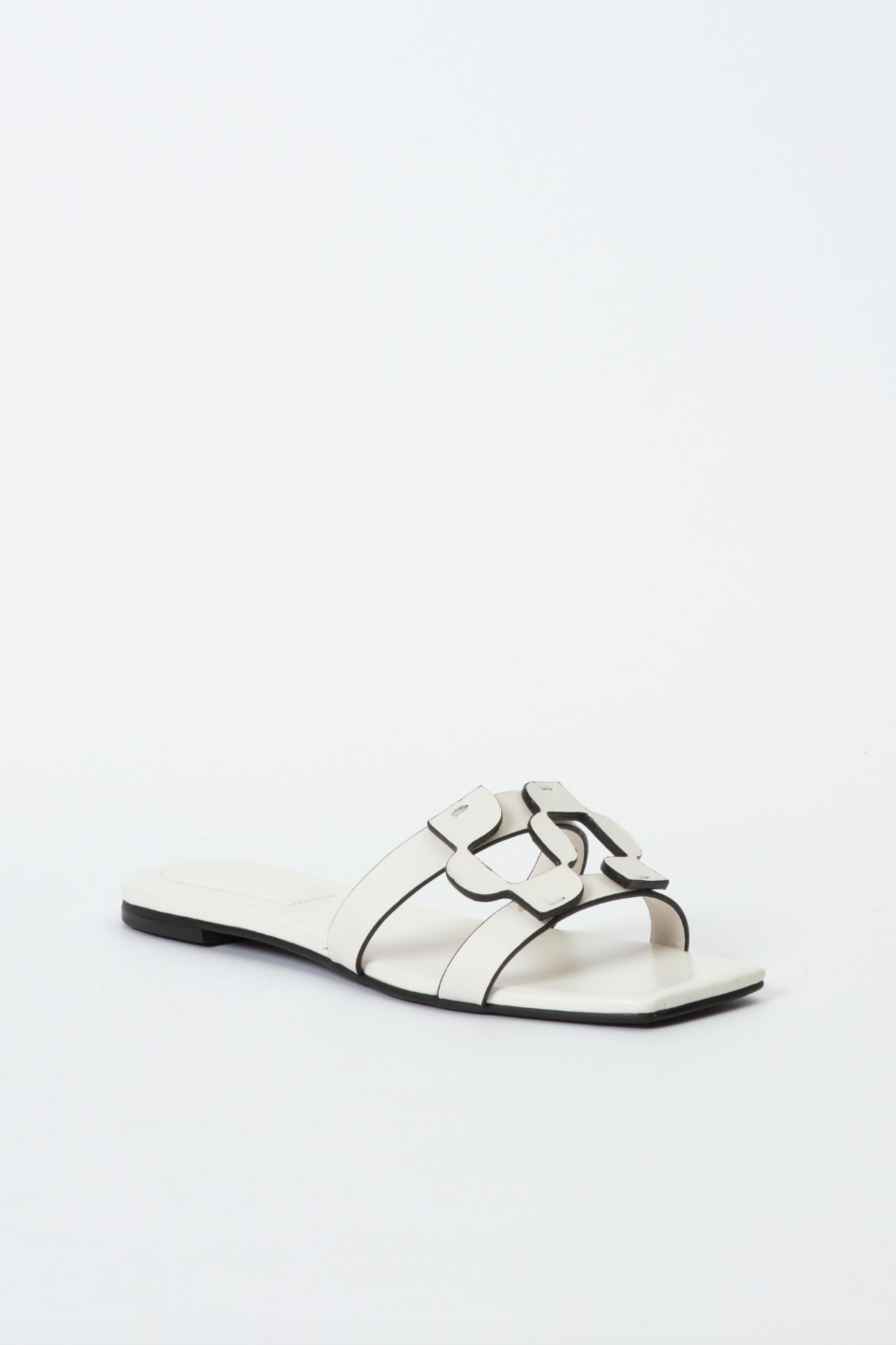 Monogram Flat Slide - Ivory by Jonathan Simkhai — alternate view