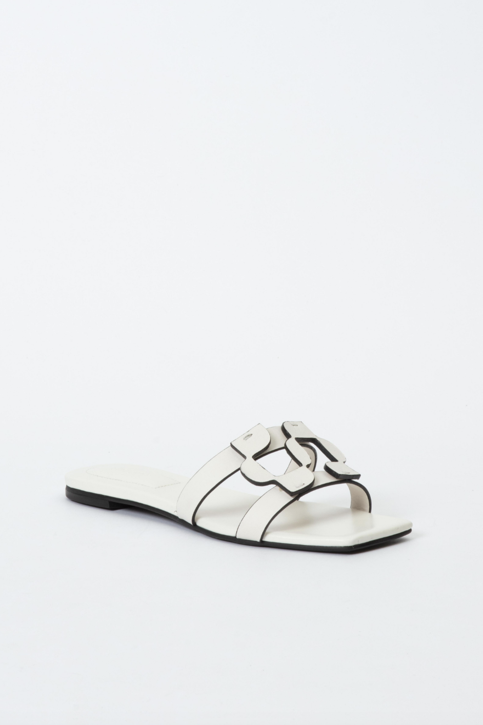 Monogram Flat Slide - Ivory by Jonathan Simkhai — alternate view