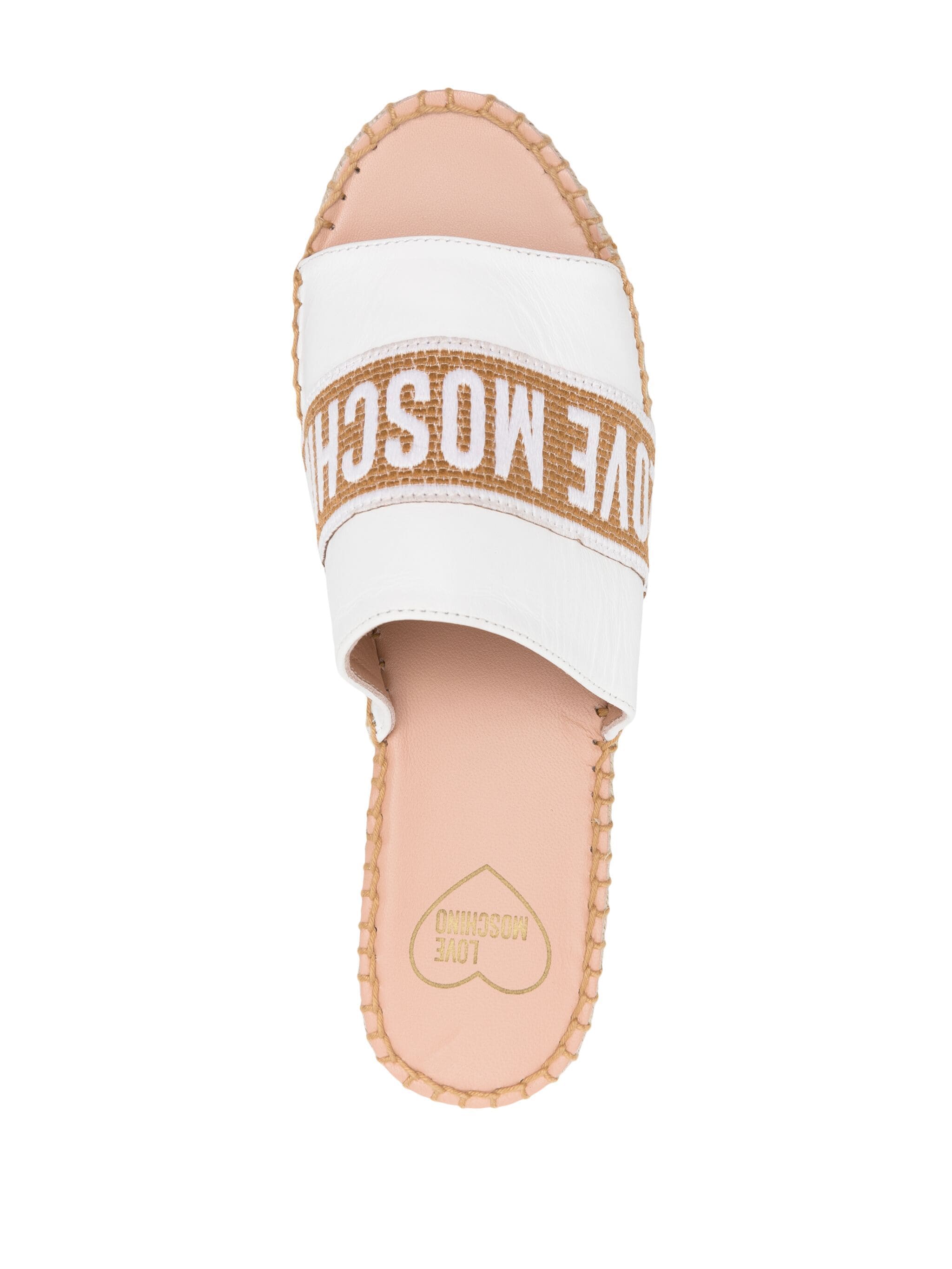 Logo Jacquard Wedge Espadrilles - White by Love Moschino — view 4