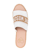 Logo Jacquard Wedge Espadrilles - White by Love Moschino — view 4