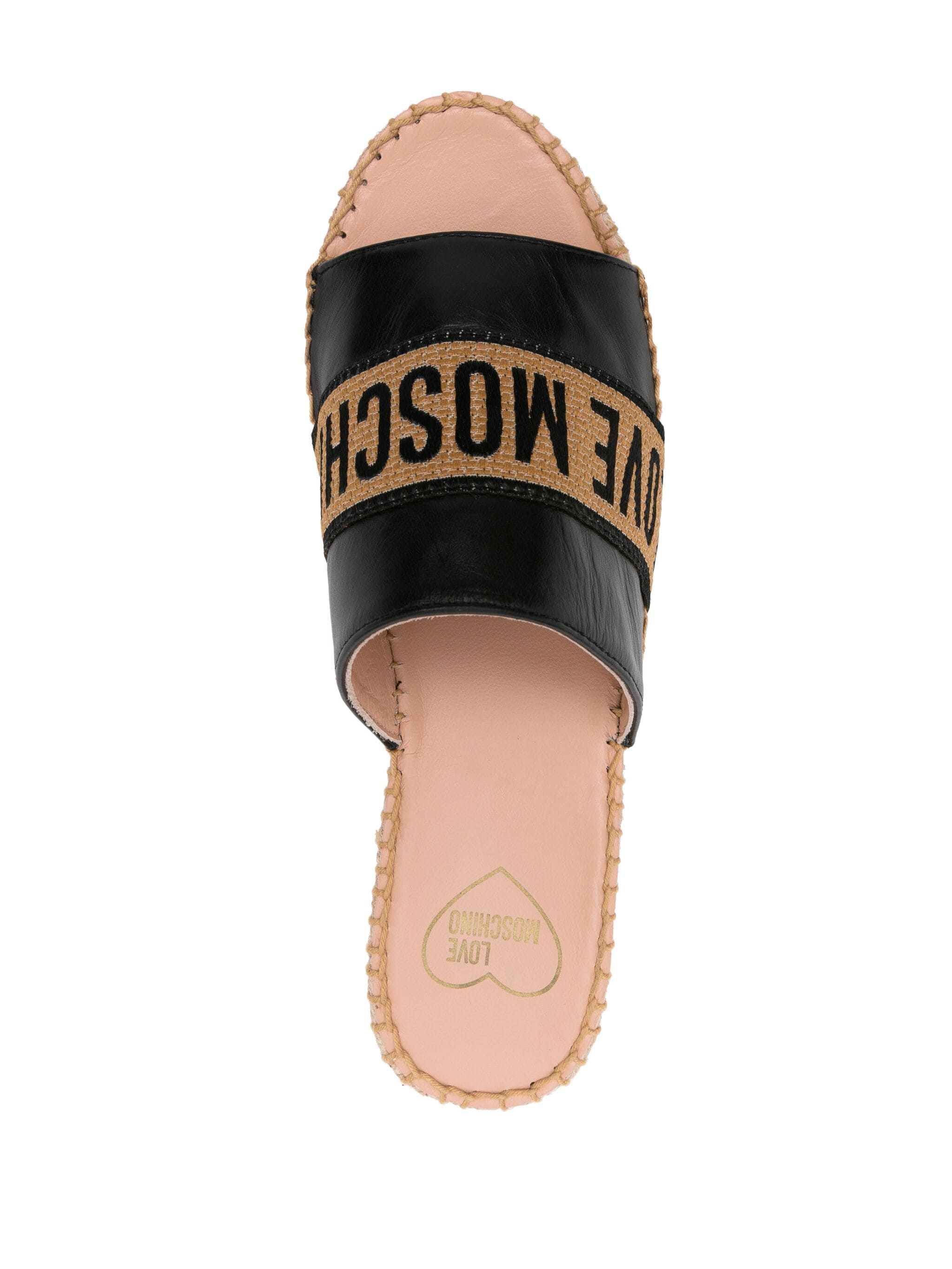 Logo Jacquard Wedge Espadrilles - Black by Love Moschino — view 3