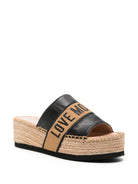 Logo Jacquard Wedge Espadrilles - Black by Love Moschino — alternate view