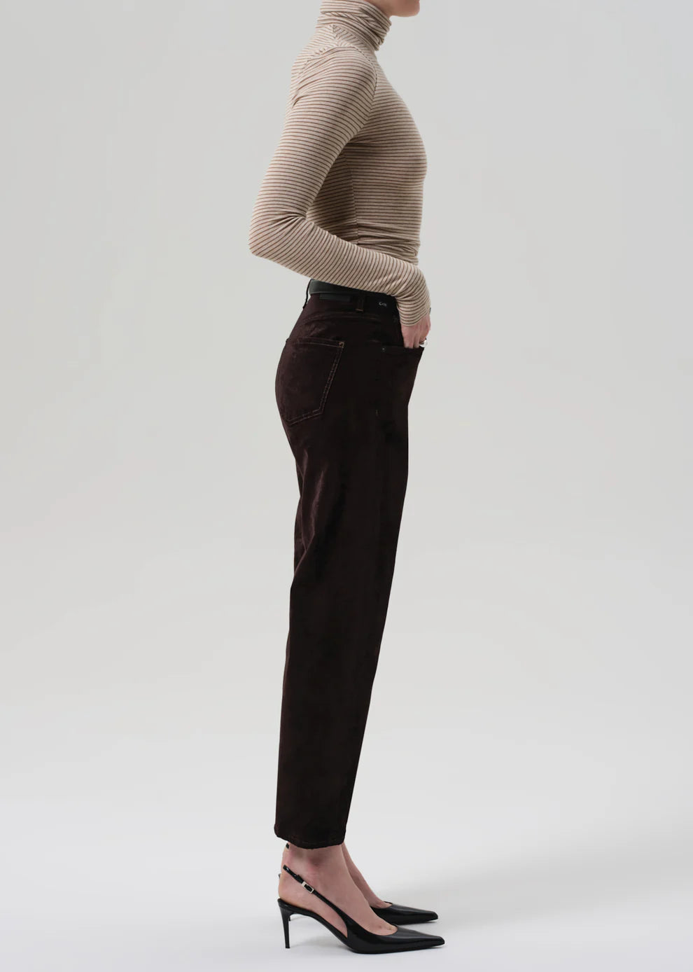 Delfina Straight Velvet - Espresso by Citizens of Humanity — view 3