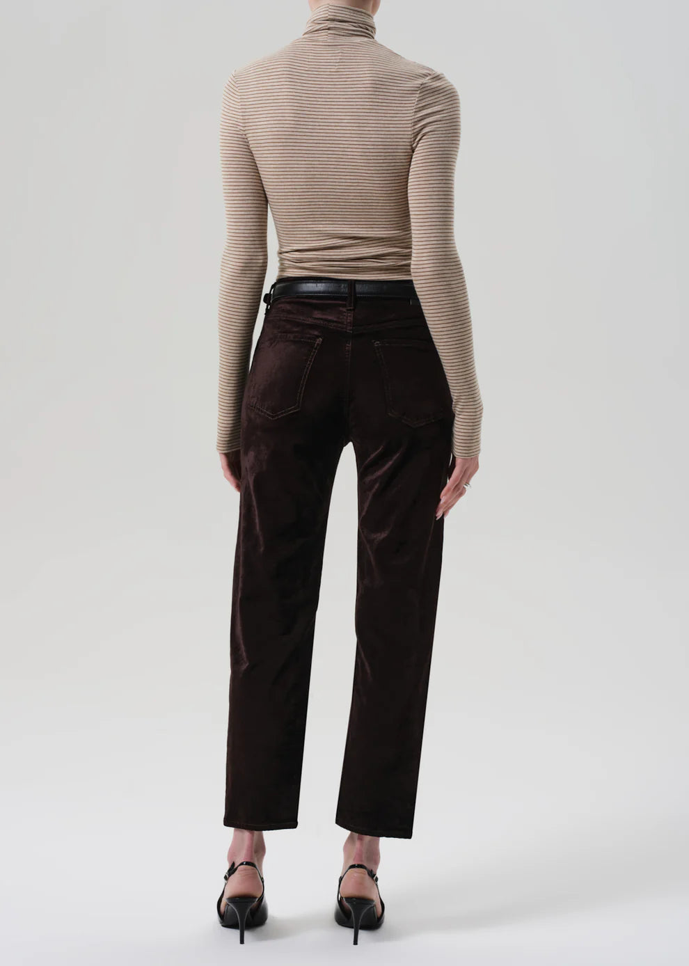 Delfina Straight Velvet - Espresso by Citizens of Humanity — view 4