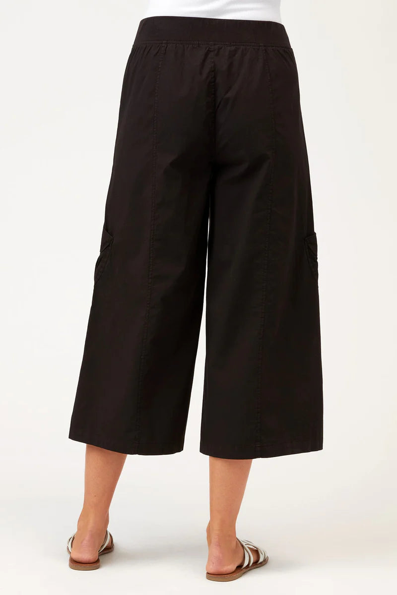 Faulkner Wide Leg Crop - Black by XCVI — view 3