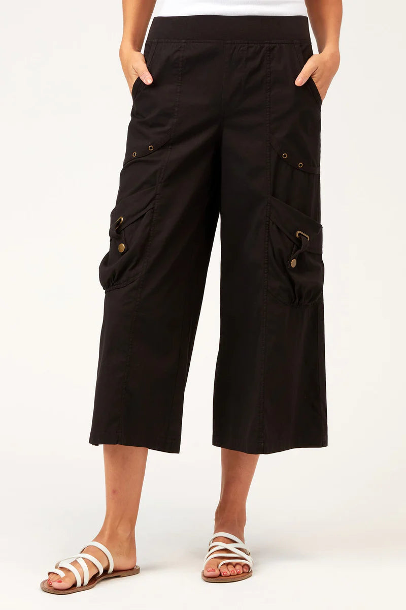 Faulkner Wide Leg Crop - Black by XCVI | 25 South Boutiques