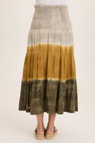 Paigene Gauze Tiered Skirt - Tricolor Ombre by XCVI — view 3