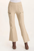 Ninian Twill Knit Zipper Pocket Flared Pant - Park Avenue by XCVI | 25 South Boutiques