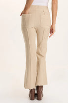 Ninian Twill Knit Zipper Pocket Flared Pant - Park Avenue by XCVI — view 3