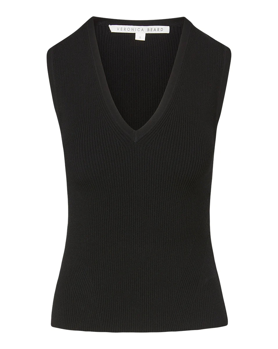 Sid Sleeveless Knit Top - Black by Veronica Beard — view 5