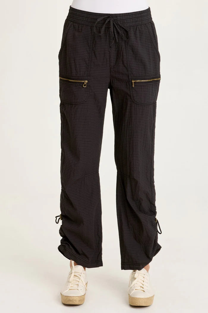 Trotter Textured Side Cinch Pant - Black by XCVI | 25 South Boutiques