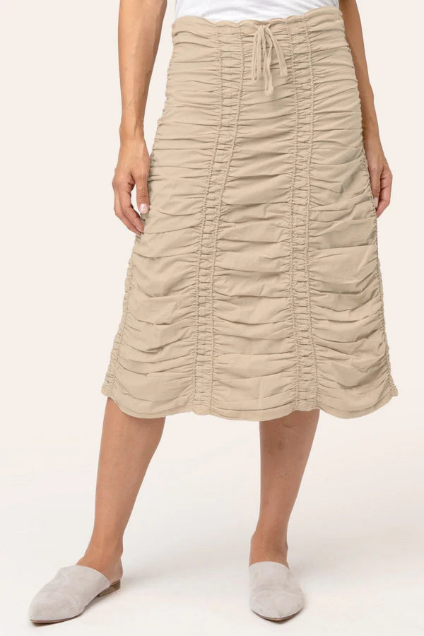 Shirred Srawstring Skirt - Sand by XCVI | 25 South Boutiques