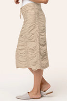 Shirred Srawstring Skirt - Sand by XCVI — alternate view