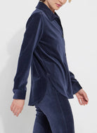Stella Baby Cord Overshirt - True Navy by Lysse — alternate view