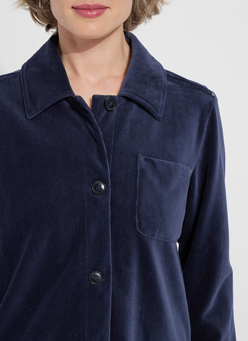 Stella Baby Cord Overshirt - True Navy by Lysse — view 3