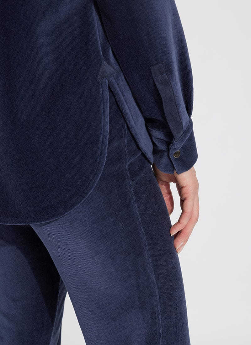 Stella Baby Cord Overshirt - True Navy by Lysse — view 4