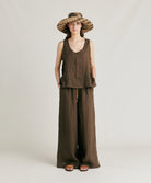 Aliterru Linen Pant - Army Green by Momonì — view 7