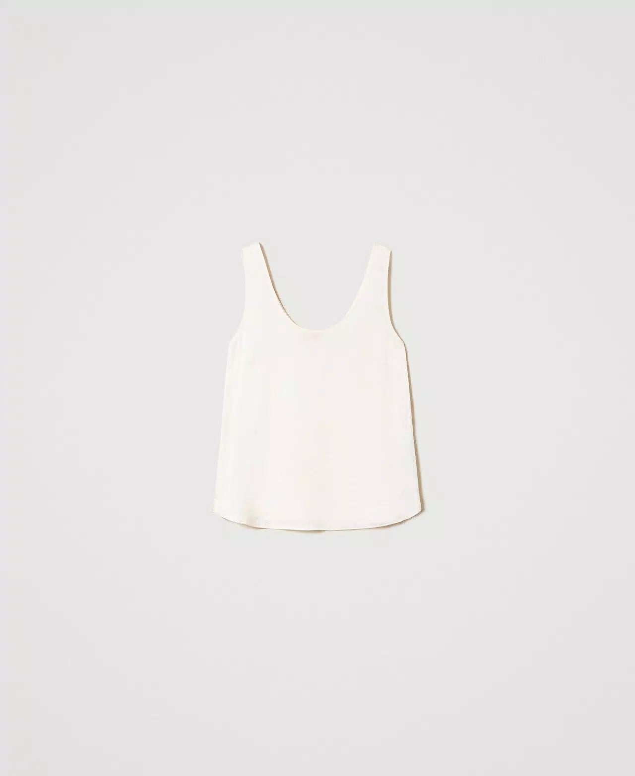 Satin Wide Strap Top - Snow by Twinset — view 6