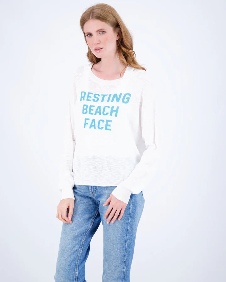 Resting Beach Face Shirt - Turq by StitchDrop — alternate view