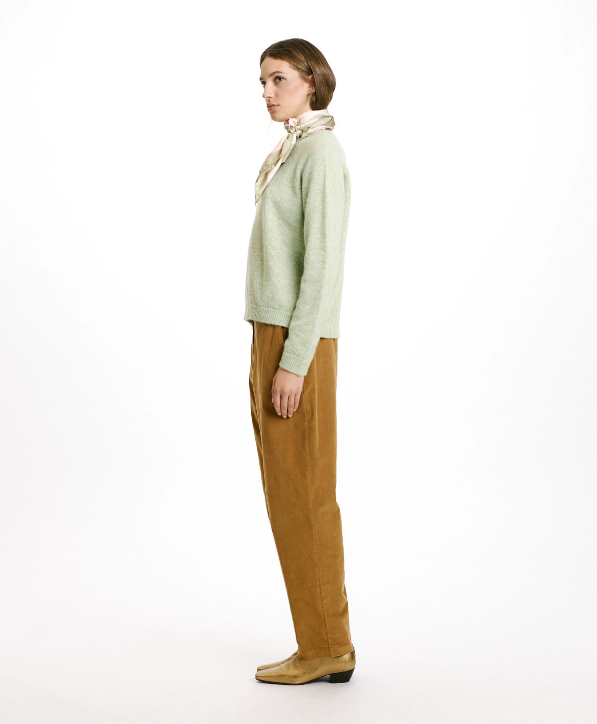 Yoko Stretch Pants - Almond by Momonì — view 3