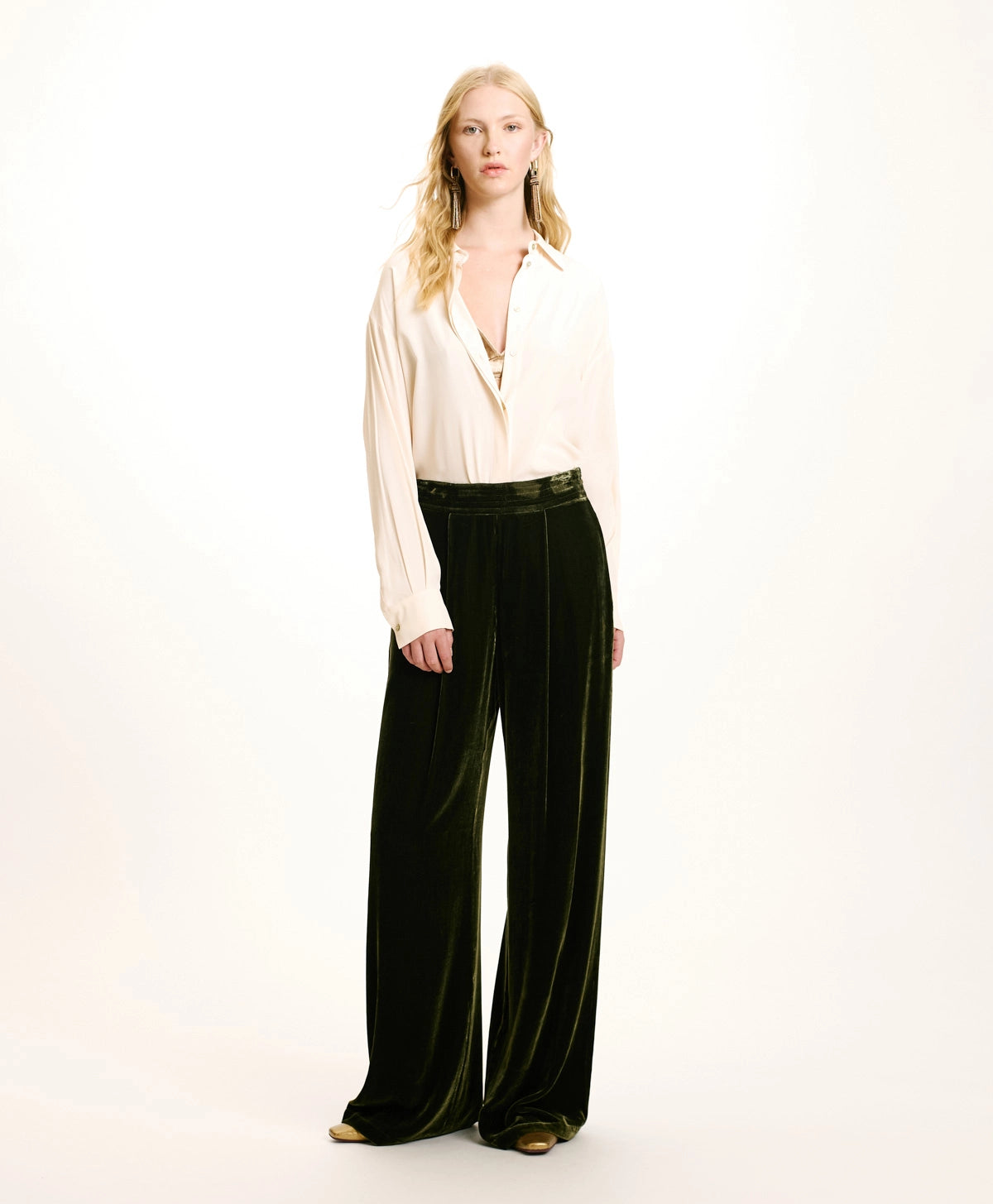 Pascal Smooth Velvet Pants - Matcha Green by Momonì | 25 South Boutiques