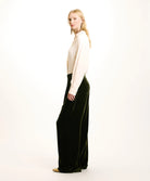 Pascal Smooth Velvet Pants - Matcha Green by Momonì — view 3
