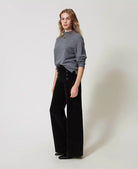 Velvet Trousers with Buttons - Nero by Twinset — alternate view
