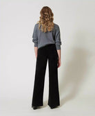 Velvet Trousers with Buttons - Nero by Twinset — view 3