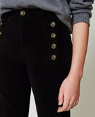 Velvet Trousers with Buttons - Nero by Twinset — view 4