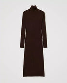 Long Ribbed Knit Dress - Coffee Chocolate by Twinset — view 5