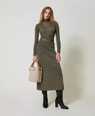 Knit Midi Skirt - Taupe Gold by Twinset | 25 South Boutiques