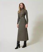 Knit Midi Skirt - Taupe Gold by Twinset — alternate view