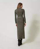 Knit Midi Skirt - Taupe Gold by Twinset — view 3