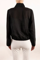Yabella Sheer Mockneck Zip Jacket - Black by Elaine Kim — view 4