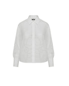 Floral Embroidery Shirt - White by SFIZIO — view 5