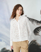 Floral Embroidery Shirt - White by SFIZIO | 25 South Boutiques