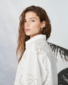 Floral Embroidery Shirt - White by SFIZIO — view 3
